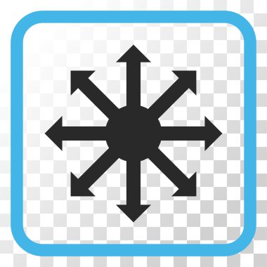 Radyal oklar bir çerçeve içinde simge vektör