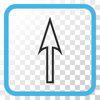 Vektör simgesi bir çerçeve içinde yukarı ok keskin