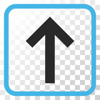 Bir çerçeve içinde yukarı ok vektör simgesi