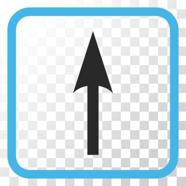 Vektör simgesi bir çerçeve içinde yukarı ok keskin