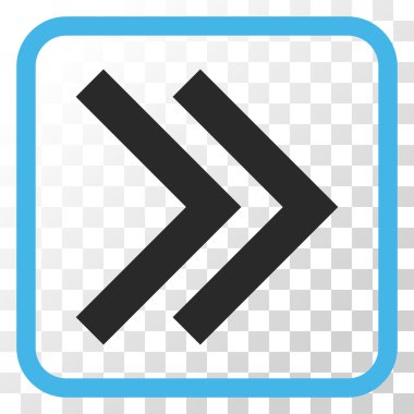 Üst karakter doğru vektör simgesi bir çerçeve içinde