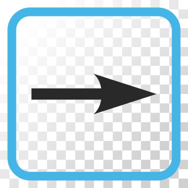 Keskin ok doğru vektör simgesi bir çerçeve içinde