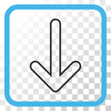 Vektör simgesi bir çerçeve içinde aşağı yönlü ok