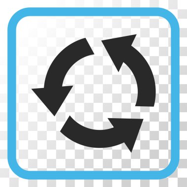 Geri dönüşüm vektör simgesi bir çerçeve içinde