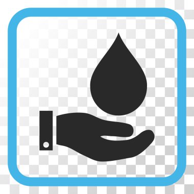 Su Servisi vektör simgesi bir çerçeve içinde