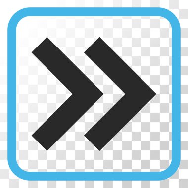 Üst karakter doğru vektör simgesi bir çerçeve içinde