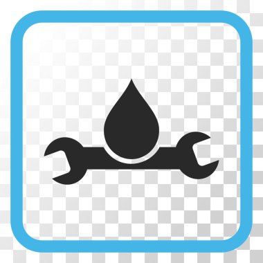 Sıhhi tesisat vektör simgesi bir çerçeve içinde