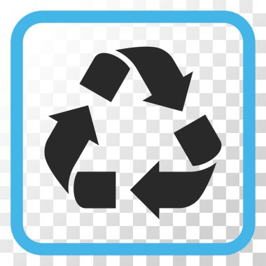 Geri dönüşüm vektör simgesi bir çerçeve içinde