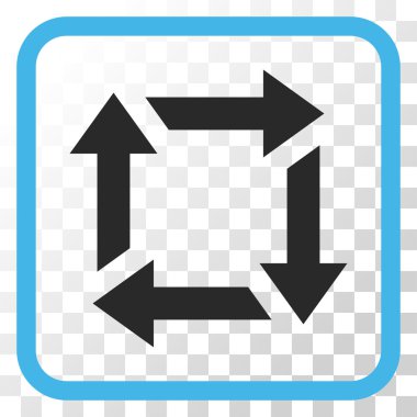 Geri dönüşüm vektör simgesi bir çerçeve içinde