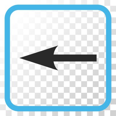 Keskin ok sol vektör simgesi bir çerçeve içinde