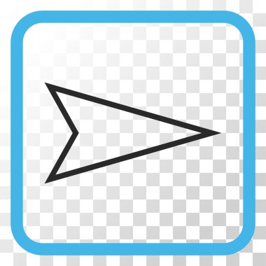 İşaretçi doğru vektör simgesi bir çerçeve içinde