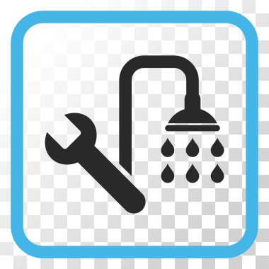 Sıhhi tesisat vektör simgesi bir çerçeve içinde