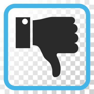 Vektör simgesi bir çerçeve içinde aşağı parmak