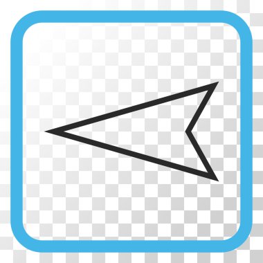 İşaretçi sol vektör simgesi bir çerçeve içinde