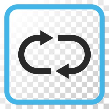 Geri dönüşüm vektör simgesi bir çerçeve içinde