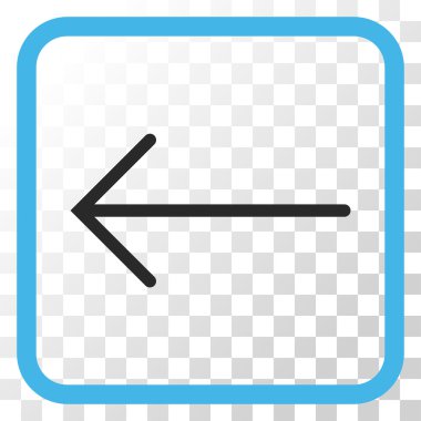 Ok sol vektör simgesi bir çerçeve içinde