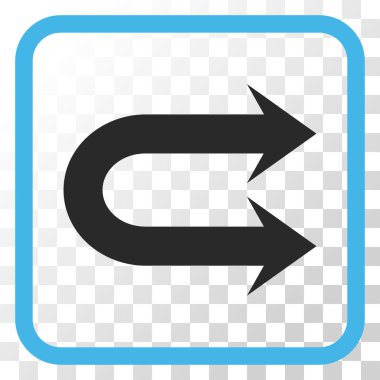 Çift sağ ok vektör simgesi bir çerçeve içinde