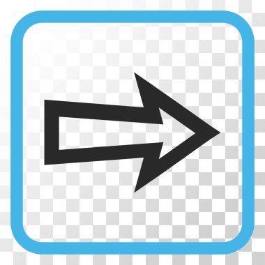 Ok sağ vektör simgesi bir çerçeve içinde