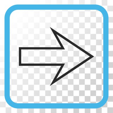 Ok sağ vektör simgesi bir çerçeve içinde