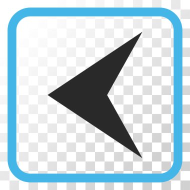 Ok ucu sol vektör simgesi bir çerçeve içinde