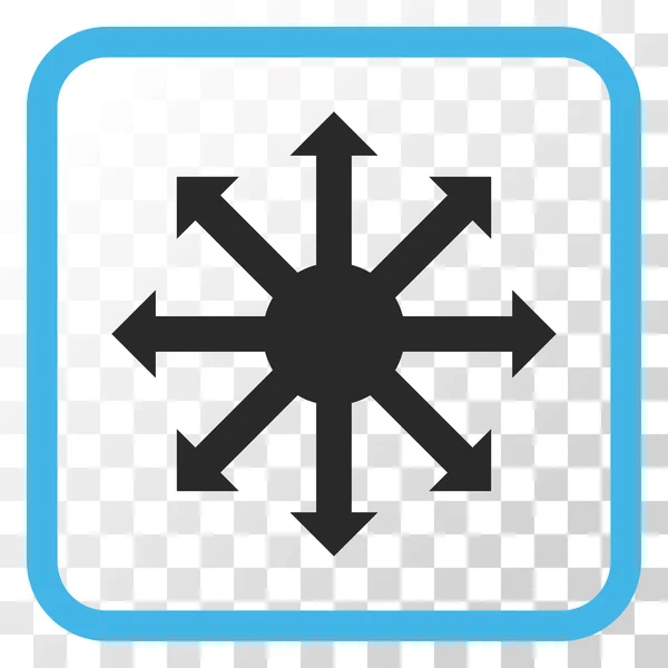 Icono de vectores de flechas radiales en un marco — Archivo Imágenes Vectoriales