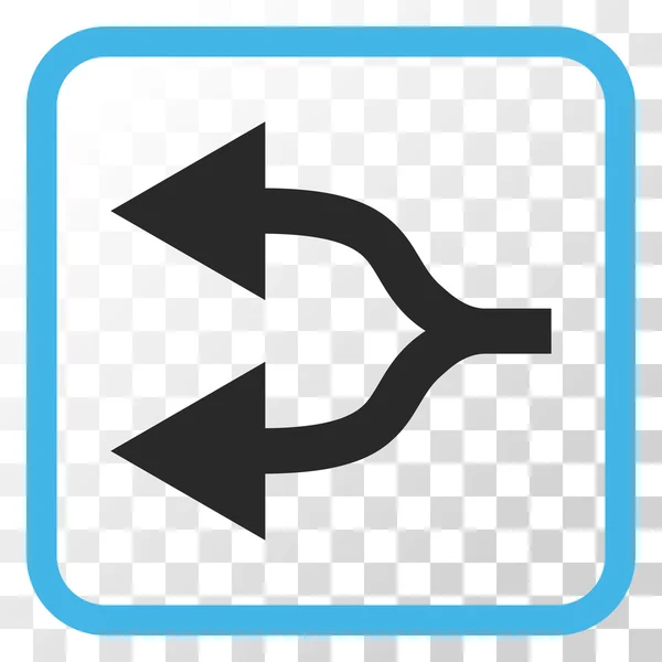 Split pilarna vänster vektor ikonen i en ram — Stock vektor