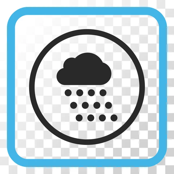 Regn moln vektor ikonen i en ram — Stock vektor