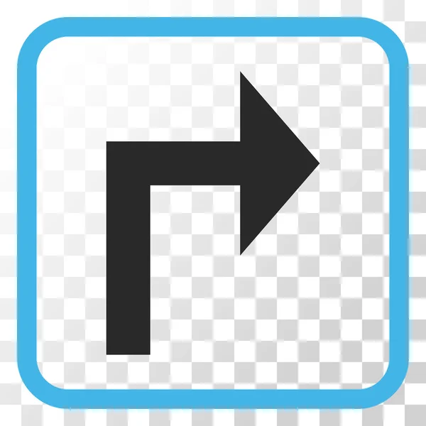 Vire à direita vetor ícone em uma moldura — Vetor de Stock