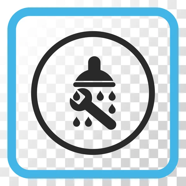 Ícone de vetor de encanamento de chuveiro em um quadro —  Vetores de Stock