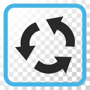 Geri dönüşüm vektör simgesi bir çerçeve içinde