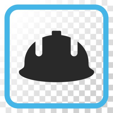 İnşaat kask vektör simgesi bir çerçeve içinde