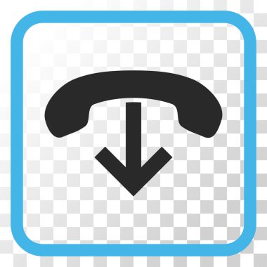 Vektör simgesi bir çerçeve içinde telefon asmak