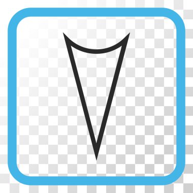 Vektör simgesi bir çerçeve içinde aşağı ok ucu