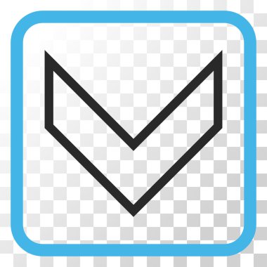 Vektör simgesi bir çerçeve içinde aşağı ok ucu