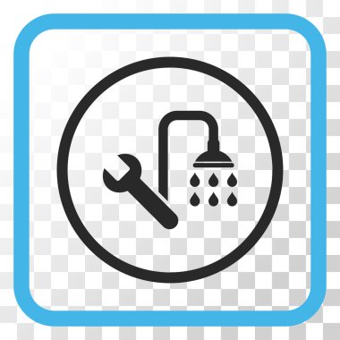 Sıhhi tesisat vektör simgesi bir çerçeve içinde