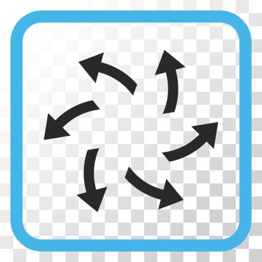 Santrifüj oklar bir çerçeve içinde simge vektör