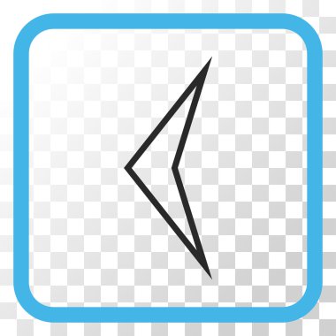 Ok ucu sol vektör simgesi bir çerçeve içinde