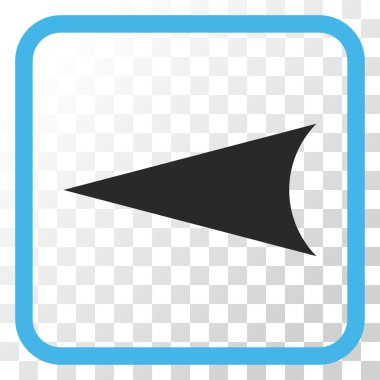 Ok ucu sol vektör simgesi bir çerçeve içinde