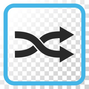 Shuffle okları doğru vektör simgesi bir çerçeve içinde