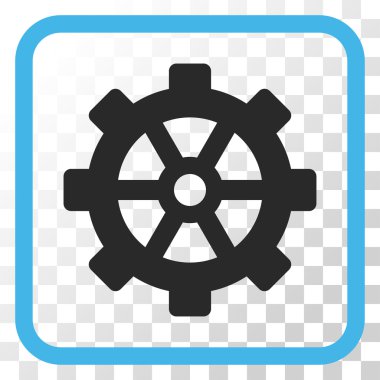 Dişli vektör simgesi bir çerçeve içinde