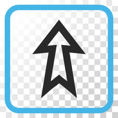 Vektör simgesi bir çerçeve içinde yukarı ok