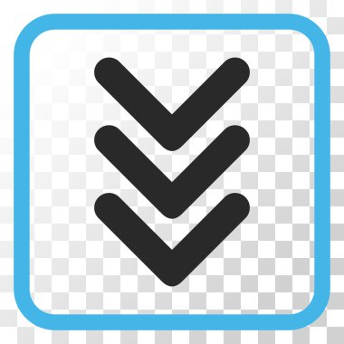 Vektör simgesi bir çerçeve içinde aşağı çift ok ucu