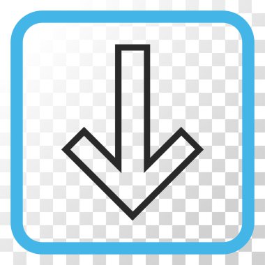 Vektör simgesi bir çerçeve içinde aşağı ok