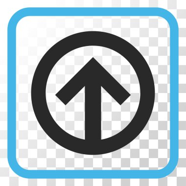 Yön yukarı vektör simgesi bir çerçeve içinde