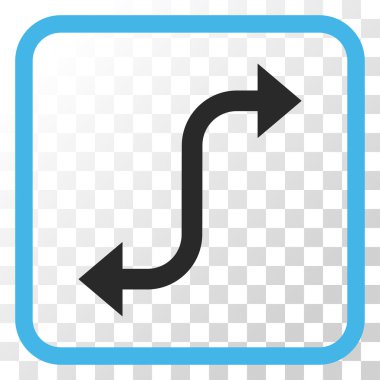 Bend ok vektör simgesi bir çerçeve içinde karşısında