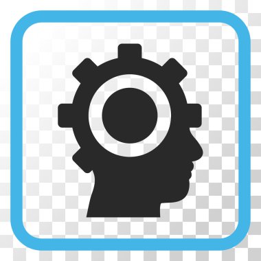 Cyborg dişli vektör simgesi bir çerçeve içinde