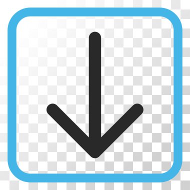 Vektör simgesi bir çerçeve içinde aşağı ok