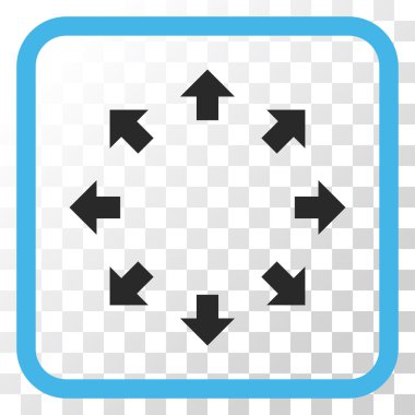 Radyal oklar bir çerçeve içinde simge vektör