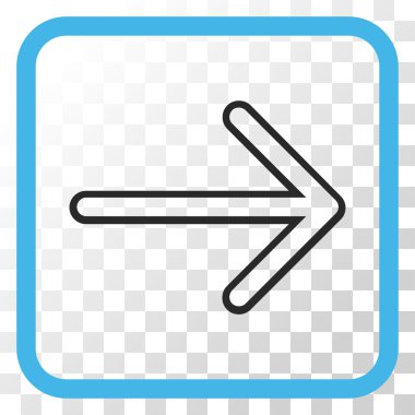 Ok sağ vektör simgesi bir çerçeve içinde