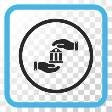 Banka hizmet vektör simgesi bir çerçeve içinde